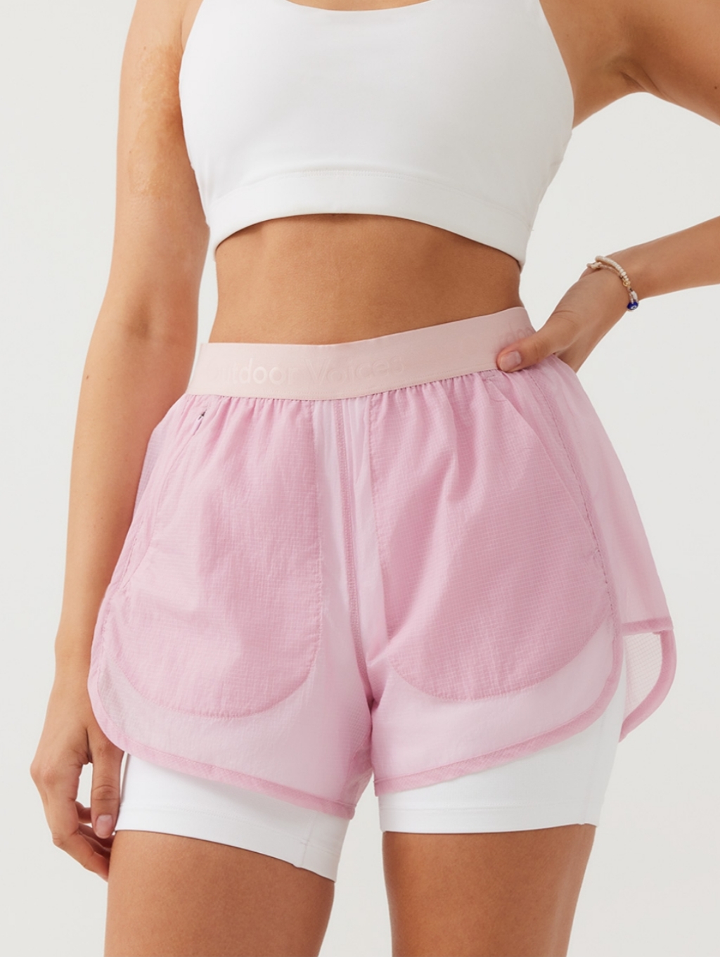 Outdoor Voices Breaklite 4" Shorts In Lily Pink